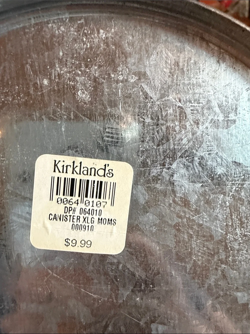 Kirklands Vintage Style Metal Canister Set in Silver and Cream